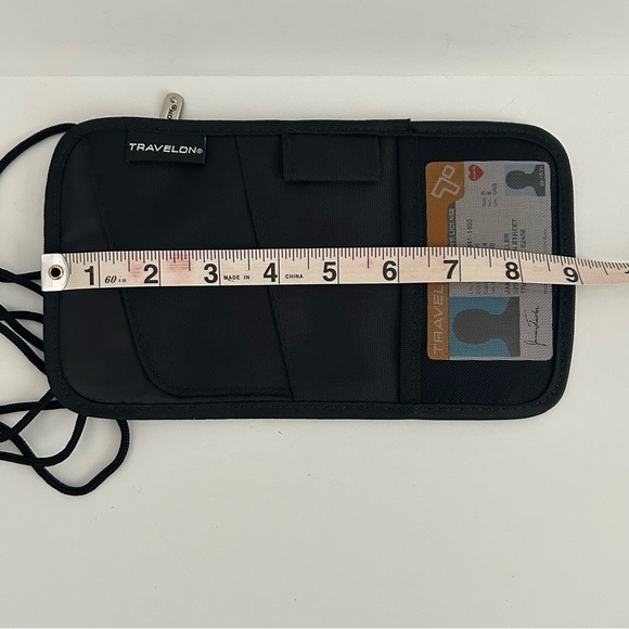 Travelon Black Passport Holder with Pen and Card Slots - Picture 7 of 7